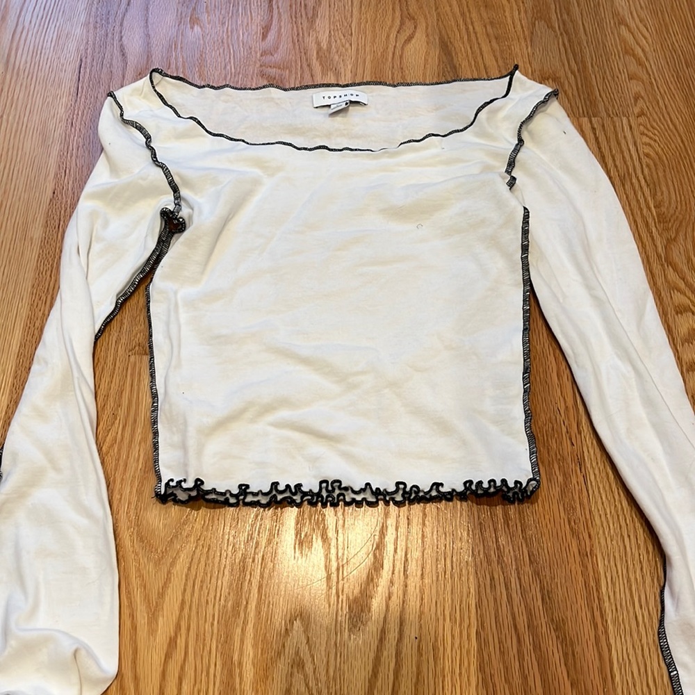 The top shop long sleeve slightly off the shoulder long sleeve